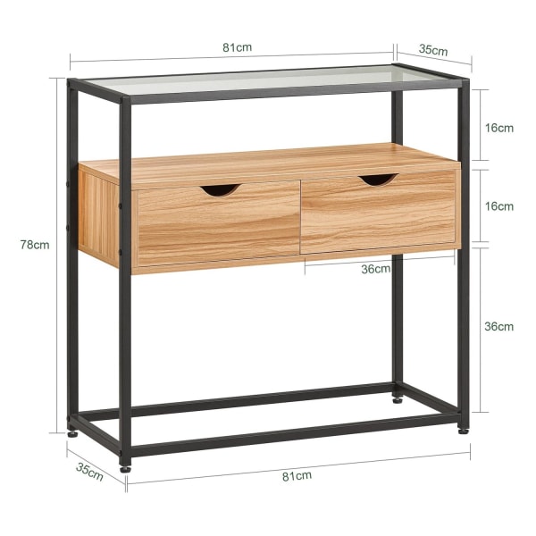 SoBuy Avlastningsbord Vitrinskåp Köksskåp 2 lådor FSB54-N Wood Sideboard with 2 drawers