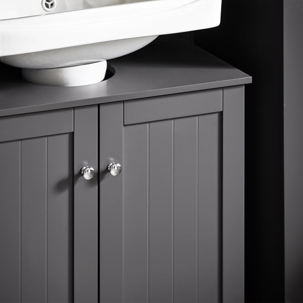 SoBuy Underskab til håndvask Badeværelsesskab 2låger BZR18-II-DG gray Sink cabinet(on floor)