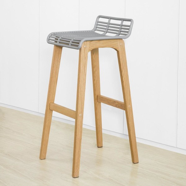SoBuy, Moderne køkkenstol i træ, grå, FST76-HG W40 x D46 x H87cm