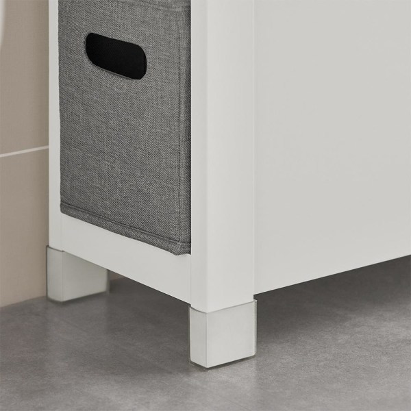 SoBuy Badeværelsesskab med 2 skuffer Badeværelsesmøbler BZR83-W Toilet paper holder