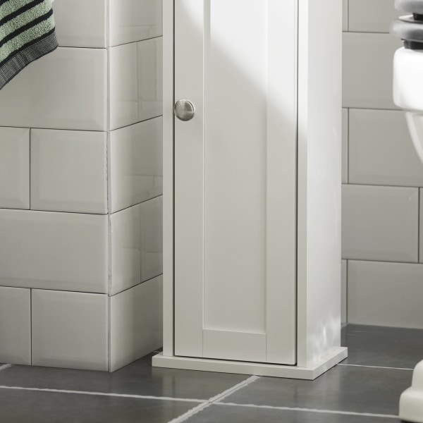 SoBuy Fritstående badeværelsesskab med toiletrulleholderFRG135-W White W20 x D18 x H78cm