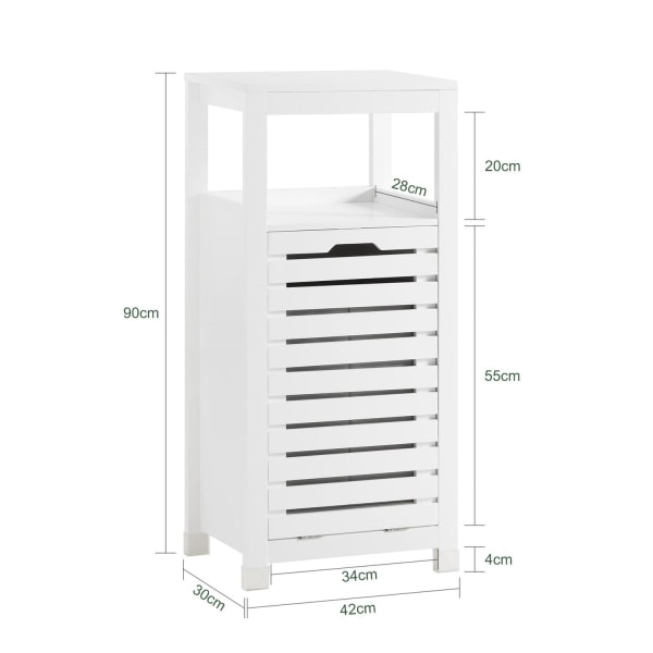SoBuy Badeværelsesskab Vasketøjskurv Badeværelsesmøbler BZR67-W Laundry cabinet
