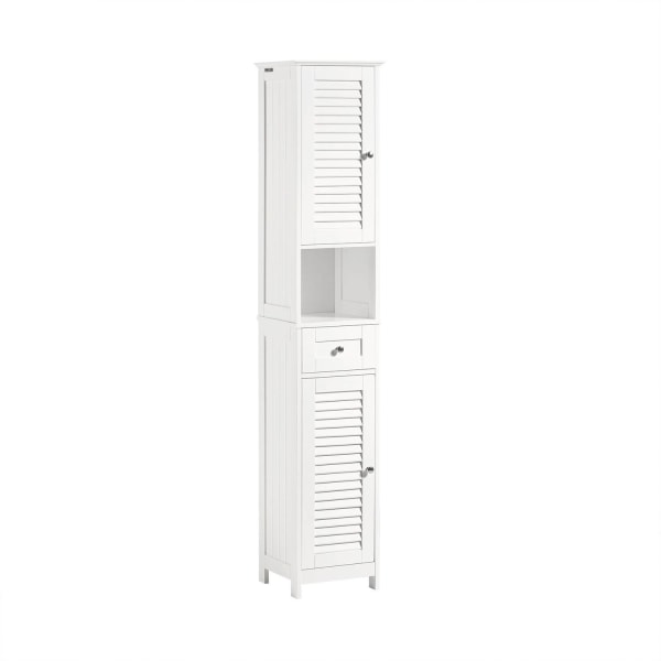SoBuy Højt badeværelsesskab med skuffer, hvid FRG236-W White High cabinet