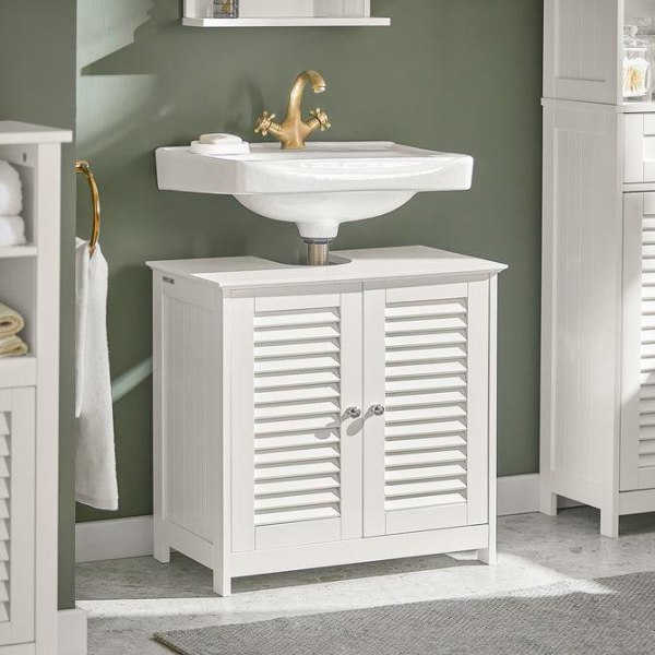 SoBuy Badeværelsesskab, underskab til vask, hvid FRG237-W White Sink cabinet(on wall)