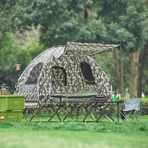 SoBuy Fältsäng med tält Campingsäng med förtält OGS61-L-TN