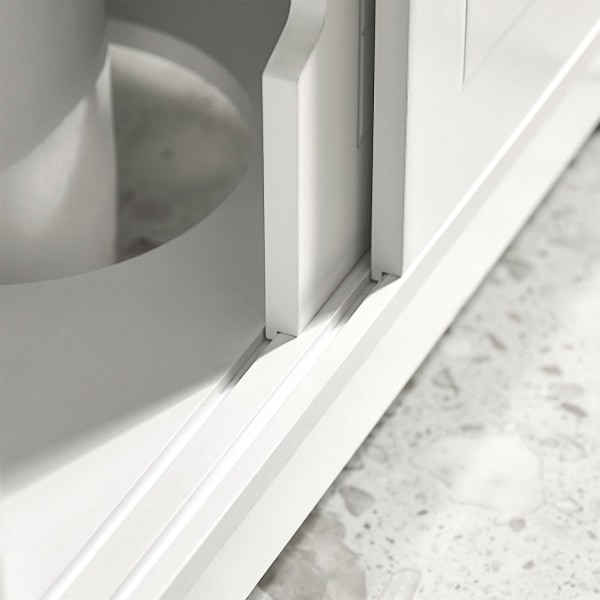 SoBuy Underskab til vask Badeværelsesskab med låger FRG128-II-W White Sink cabinet(on floor)