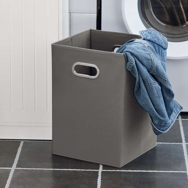 SoBuy Badeværelsesskab med Vasketøjskurv med skuffe BZR110-W Laundry cabinet