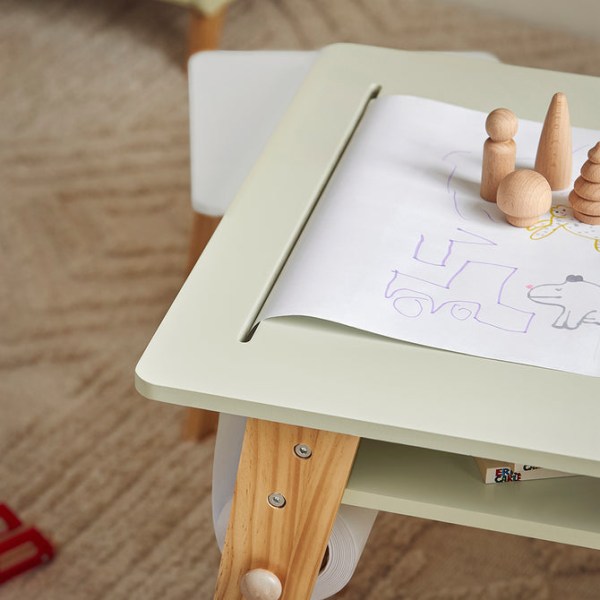 SoBuy Skrivbord för barn med stol med förvaringsskåp KMB92-GR 48*50*80cm