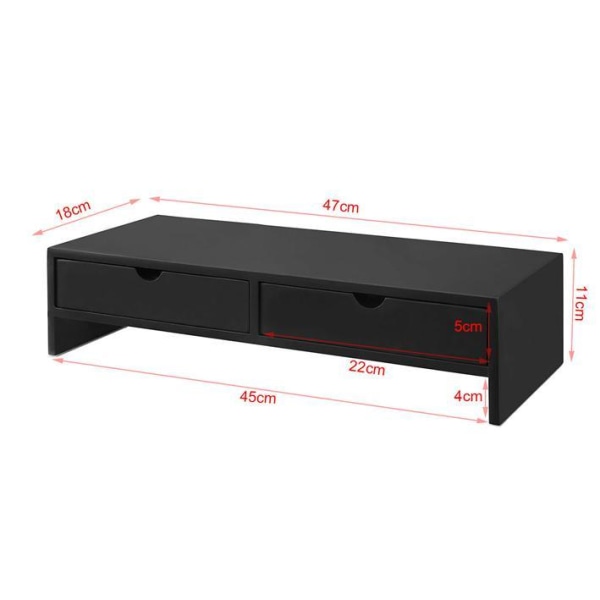 SoBuy Bildskärmsställ med lådor Förvaringsbox BBF02-SCH Black Length 47 cm