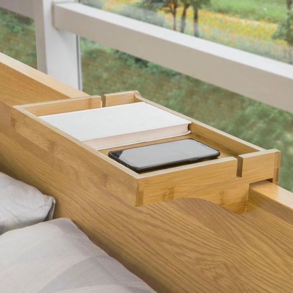 SoBuy Yöpöytä säädettävä Sivupöytä Lipasto Tarjotinpöytä NKD01-N Wood