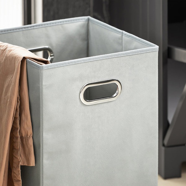 SoBuy Badrumsskåp med tvättkorg och lådor BZR73-DG Grey Laundry cabinet