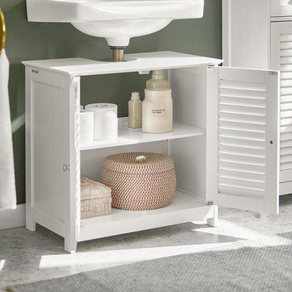 SoBuy Tvättställsunderskåp Badrumsskåp FRG237-W White Sink cabinet(on wall)