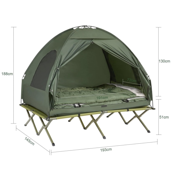 SoBuy Udendørs To-personers telt Campingtelt OGS32-L-GR green For 2 Persons