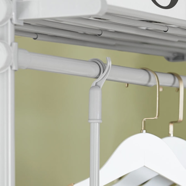 SoBuy Klädställning Öppen garderob Garderobssystem KLS07-HG Grey Length 52-80cm