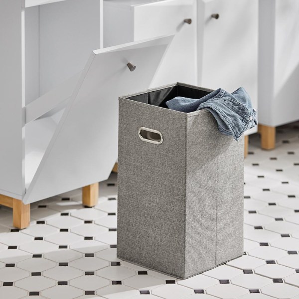 SoBuy Badrumsskåp med tvättkorg och lådor BZR93-W Laundry cabinet