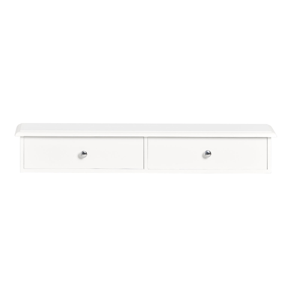 SoBuy Väggmonterad avlastningsbord Vägghylla med Lådor FRG43-W White Length 64cm