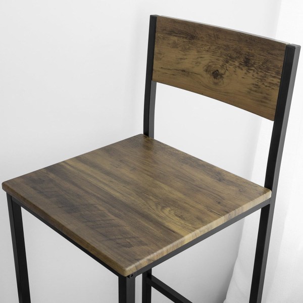 SoBuy Højt bord i træ med stole, 3-dele OGT27-N Brown Square tabel with 2 chairs