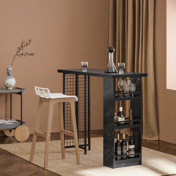 SoBuy Barbord Højt bord Spisebord med 3 hylder Køkken FWT100-SCH f63b |  Fyndiq