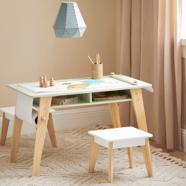 SoBuy Børneskrivebord med stol Skrivebord KMB92-GR 48*50*80cm