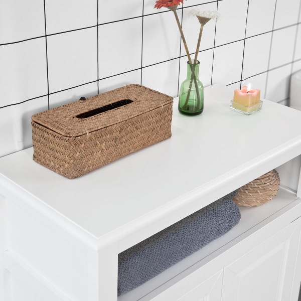 SoBuy Badeværelsesskab med låge Hjørneskab Toiletskab FRG204-W White Base cabinet