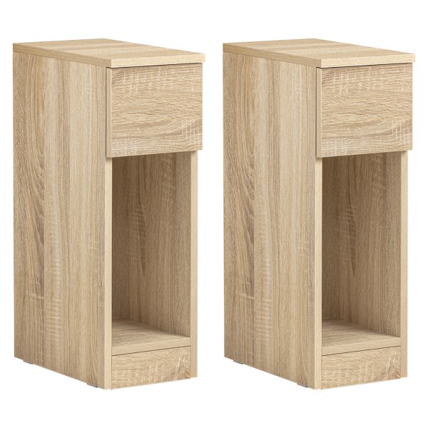 SoBuy Kapea yöpöytä laatikolla Puinen sohvapöytä FBT111-Nx2 Wood