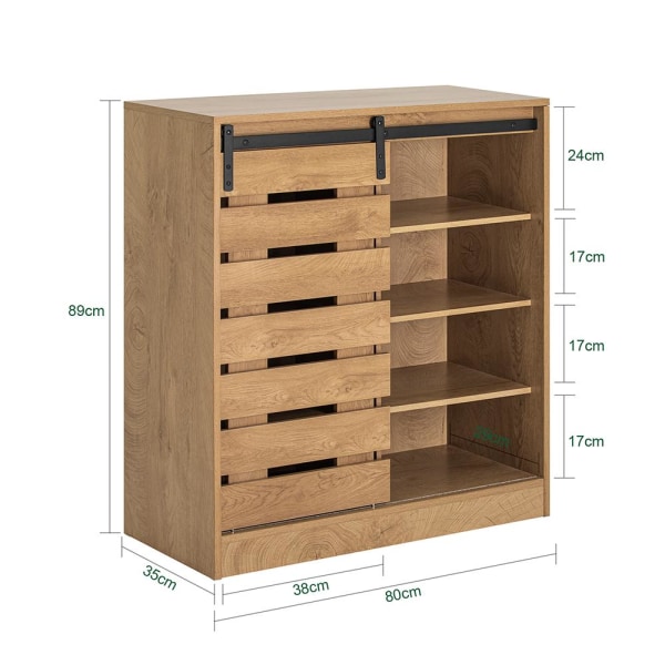 SoBuy Enkel og moderne konsolbord Skænk med skydedøre FSB65-N Wood Cabinet