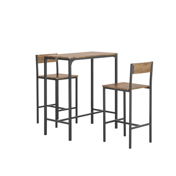 SoBuy Matgrupp Barbord och 2 stolar Köksbord Matbord OGT03-XL Brown Rectangular table with 2 chairs
