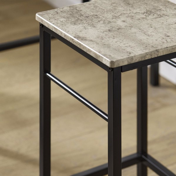 SoBuy Barbord och 2 pallar, Matgrupp, OGT10-HG Grey Table with 2 stools