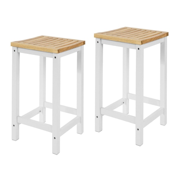 SoBuy 2 x barstolar, Barstol med fotstöd, FST29-WNx2 White Stool