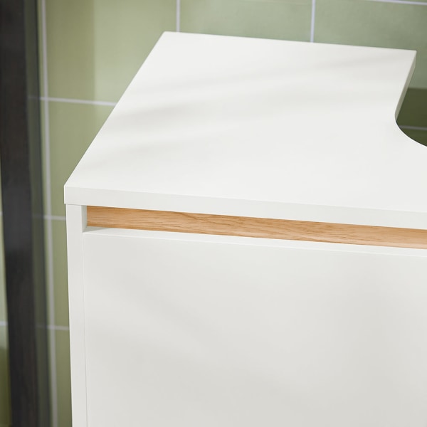 SoBuy Tvättställsunderskåp med 2 dörrar Badrumsskåp BZR78-W White Sink cabinet(on wall)
