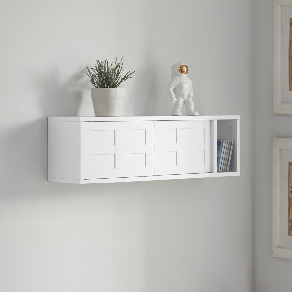 SoBuy Vägghylla Klädhängare med hyllor vit FHK18-W Wall shelf