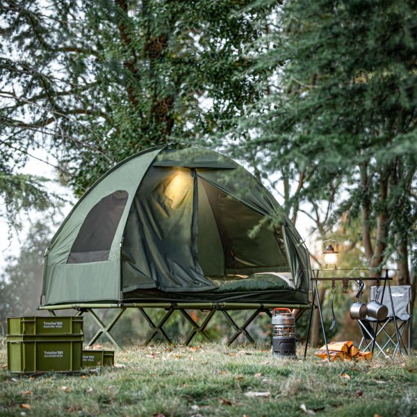 SoBuy Udendørs To-personers telt Campingtelt OGS32-L-GR green For 2 Persons