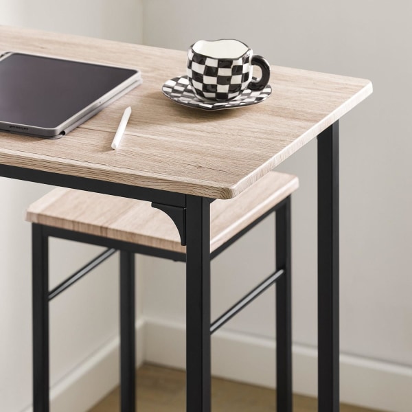 SoBuy Bordsæt med 2 taburetter Barbord Loungebord OGT10-N Wood Table with 2 stools