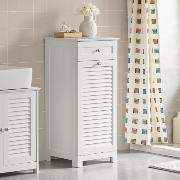 SoBuy Badrumsskåp tvättkorg och lådor Förvaringsmöbel BZR73-W White Laundry cabinet