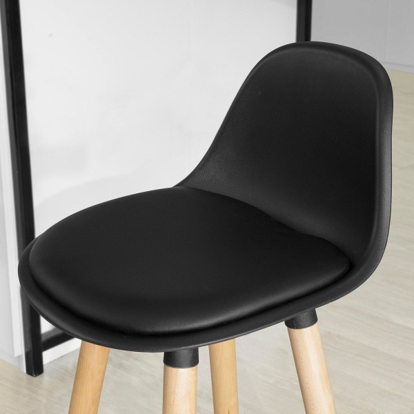 SoBuy, Høj køkkenstol / barstol: 70 cm, ben i massivt bøgetræ, F svart W39  x D39 x H92cm 181f | svart | W39 x D39 x H92cm | Fyndiq