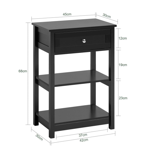 SoBuy Nattduksbord,Sängbord, Soffbord, Avlastningsbord,FBT46-SCH Black