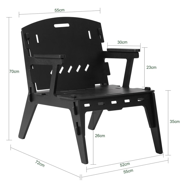 SoBuy Ruokapöydän tuoli Ruokapöydän tuolit Nojatuoli Lasten tuoli HFST02-SCH BLACK