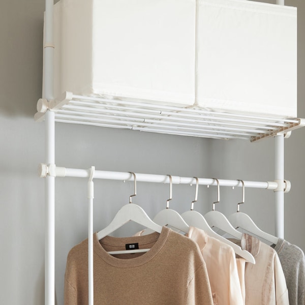SoBuy Klädställning Öppen garderob Garderobssystem,KLS07-W White Length 52-80cm