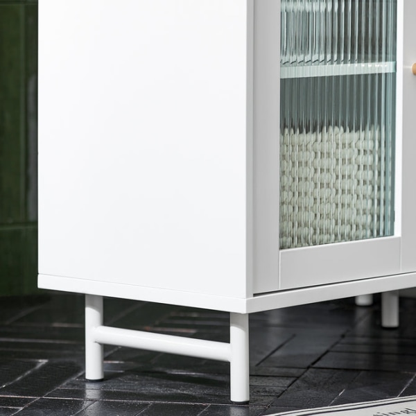 SoBuy Tvättställsunderskåp Badrumsmöbler BZR115-W White Sink cabinet(on floor)