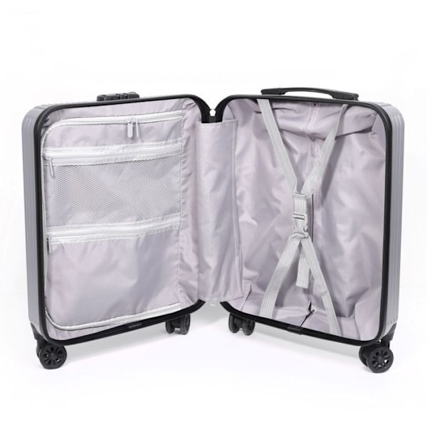 CabinFly Cruisair Ryanair 55x40x20 cm Kabine Kuffert Prioritet Kuffert Bagage med Håndtag ABS Hårdfør 4 Hjul 360° Grå