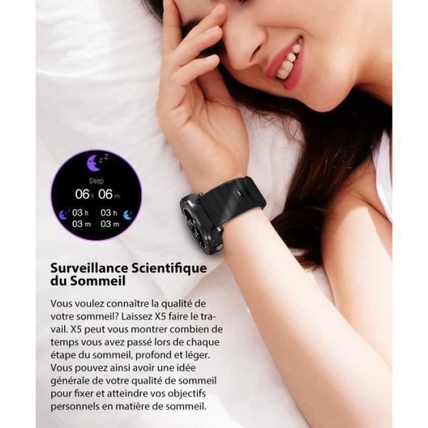 Blackview SmartWatch X5 Smart Watch 9 Mode Sport Puls IP68 Ultra Sleep  Monitor - Svart 45f4 | Fyndiq