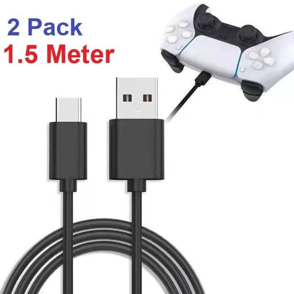 2-Pack 2M PS5 / Playstation 5  Laddkabel För handkontroll
