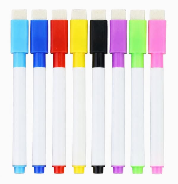 8-pack – Whiteboardpennor med inbyggt sudd