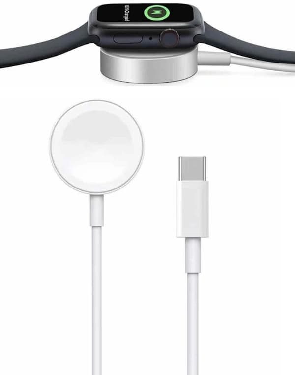 USB-C-laddkabel för Apple Watch / iWatch – 2,5 W, 1 m, vit