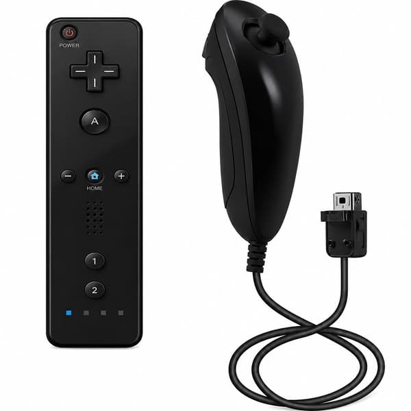 Wii Remote Plus + Nunchuck med Motion Plus – Svart