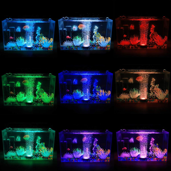 Akvarium Luftsten, 3W Undervands Fisketank Boblesten, RGB-XM2-