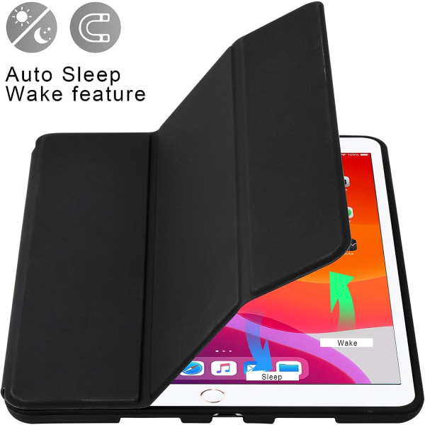 iPad 10.2-fodral (9:e generationen 2021) & (8:e generationen 2020) & (7:e 2019) Auto väcknings-/sömnfunktion Skyddande skal