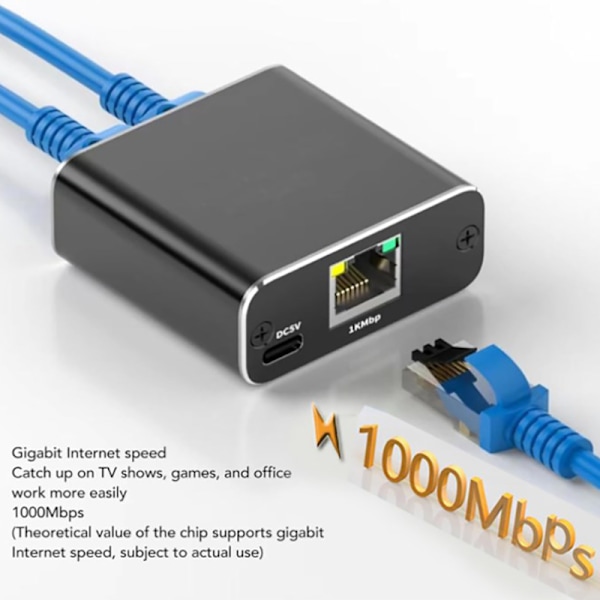 Gigabit RJ45 Nettverksdeler 1000 Mbps 1 til 2 veis Lan Ethernet A2