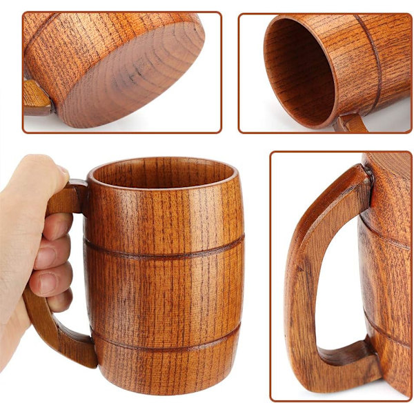 Handgjort träölglas i form av en tunna, klassiskt vinglas-XM2-