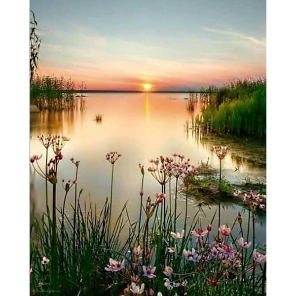 30x40cm 5D DIY Diamantmaleri Fuld, E#Série de Paysages de Bord